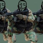 Armée de hackers avec masques Anonymous