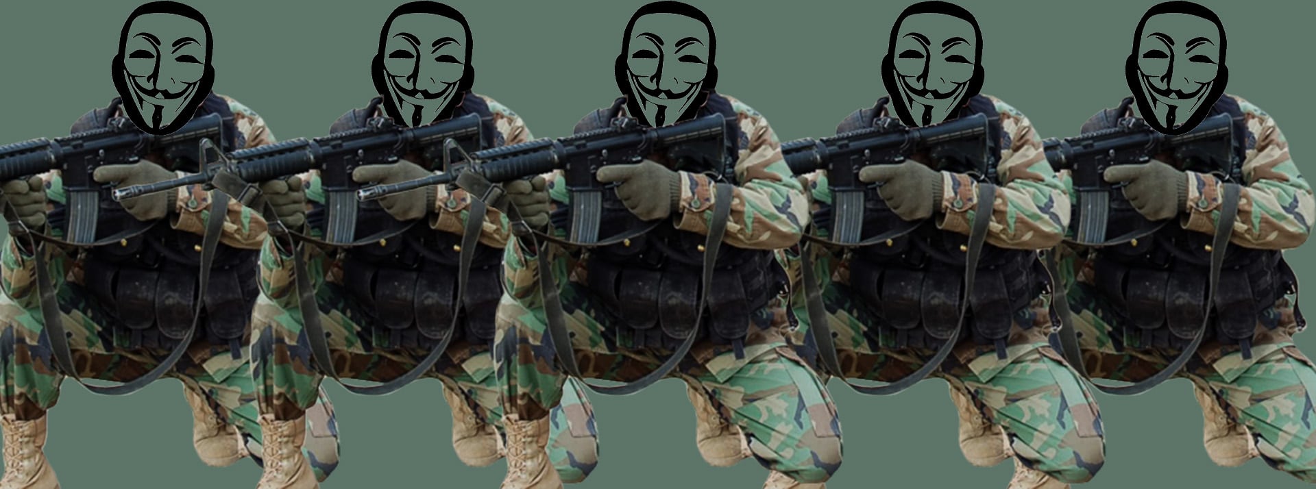Armée hackers ukrainiens - L'ADN Armée de hackers avec masques Anonymous