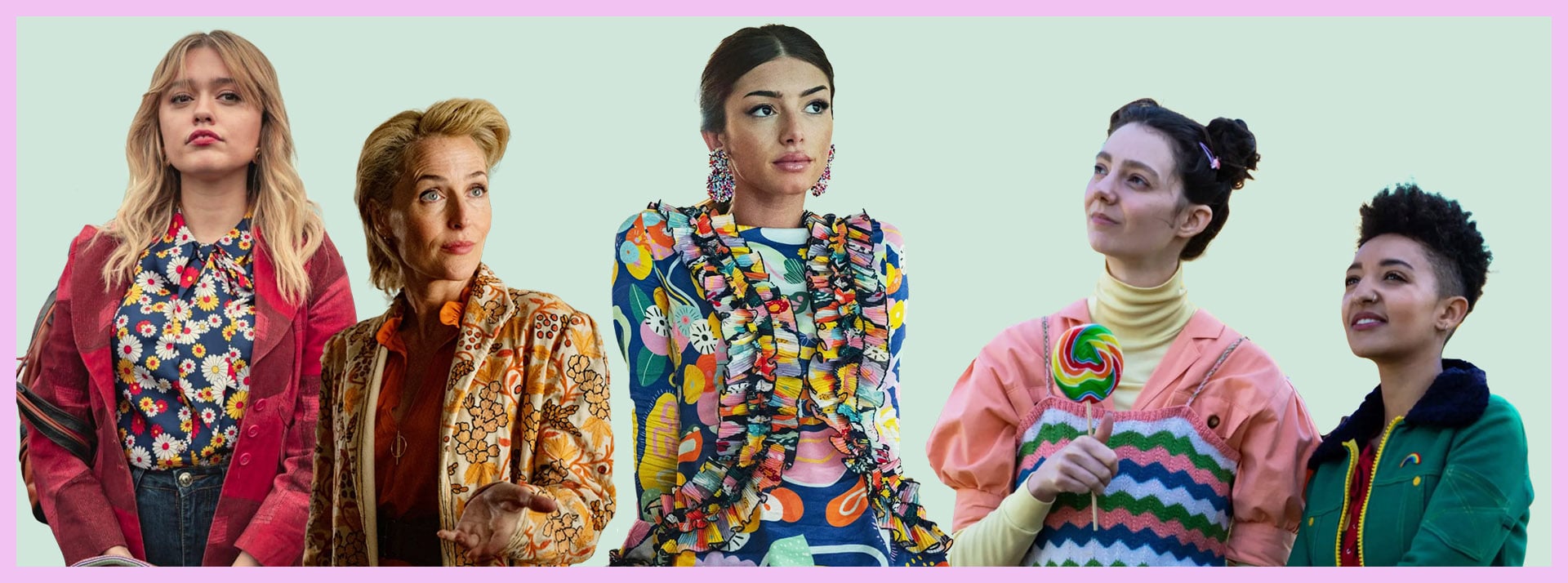 Sex education, costumes - L'ADN Montage avec plusieurs looks de Sex education
