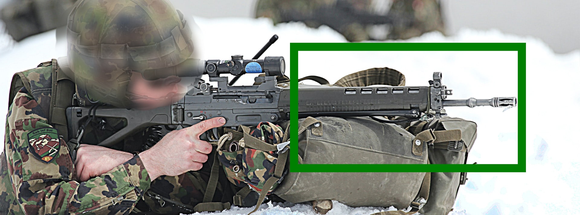 Osint, Bellingcat - L'ADN Sniper allongé dans la neige avec visage flouté