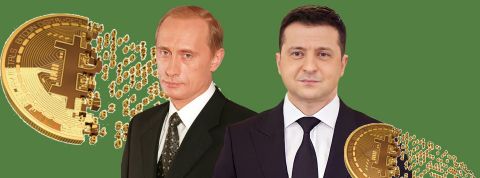 Ukraine, Russie, cryptomonnaies Zelensky, Poutine, cryptomonnaies