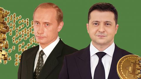 Zelensky, Poutine, cryptomonnaies