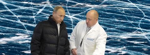 Les créateurs de la force Wagner le président russe poutine et l'oligarque Evgueni Prigojine