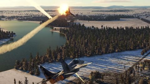 deux avions en pleine escarmouche dans un jeux de simulation de combat