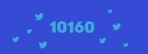 Le premier tweet de Jack Dorsey ne vaut plus grand chose Le chiffre 10160 sur fond bleu avec des logos Twitter