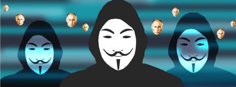Les Anonymouys marquent des pointsd ans la guerre contre la Russie Anonymous et Poutine