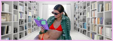 Les livres, un produit comme les autres Kendall Jenner en maillot de bain en train de lire un livre