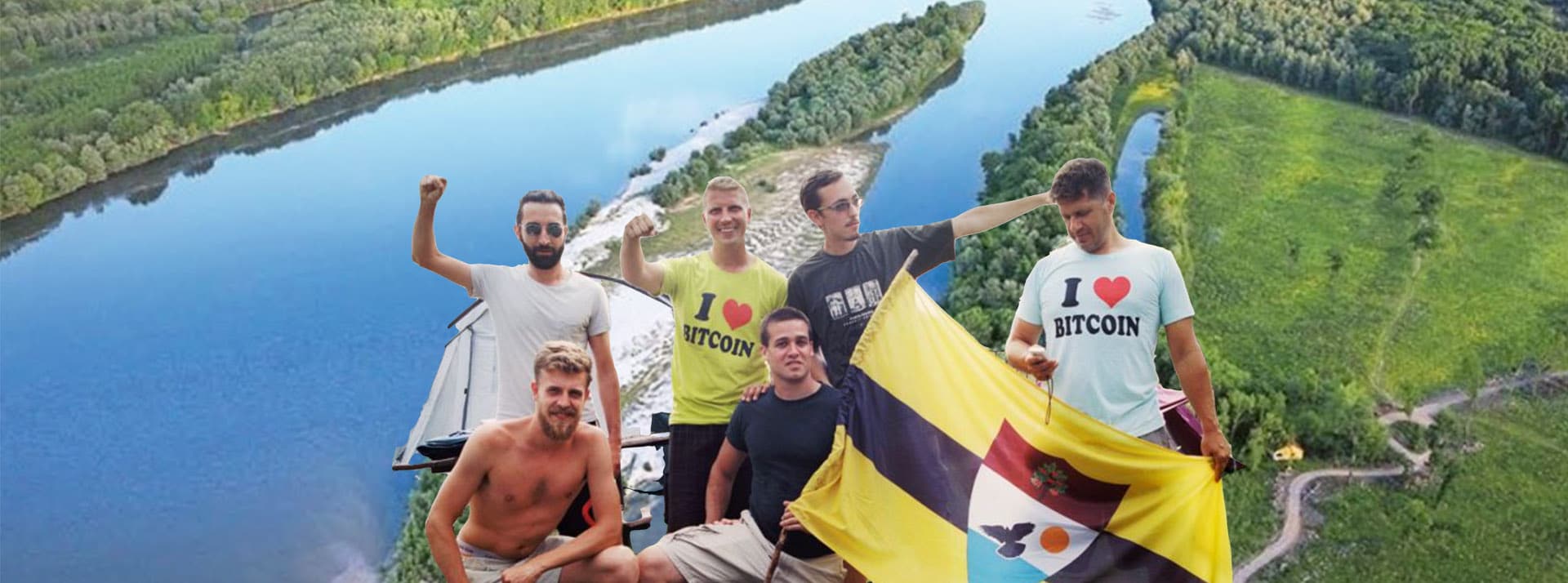 Liberland, cryptomonnaies - L'ADN Un groupe de fans de crypto avec drapeau de Liberland