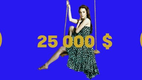 Lindsay Lohan sur une balançoire et chiffre 25000