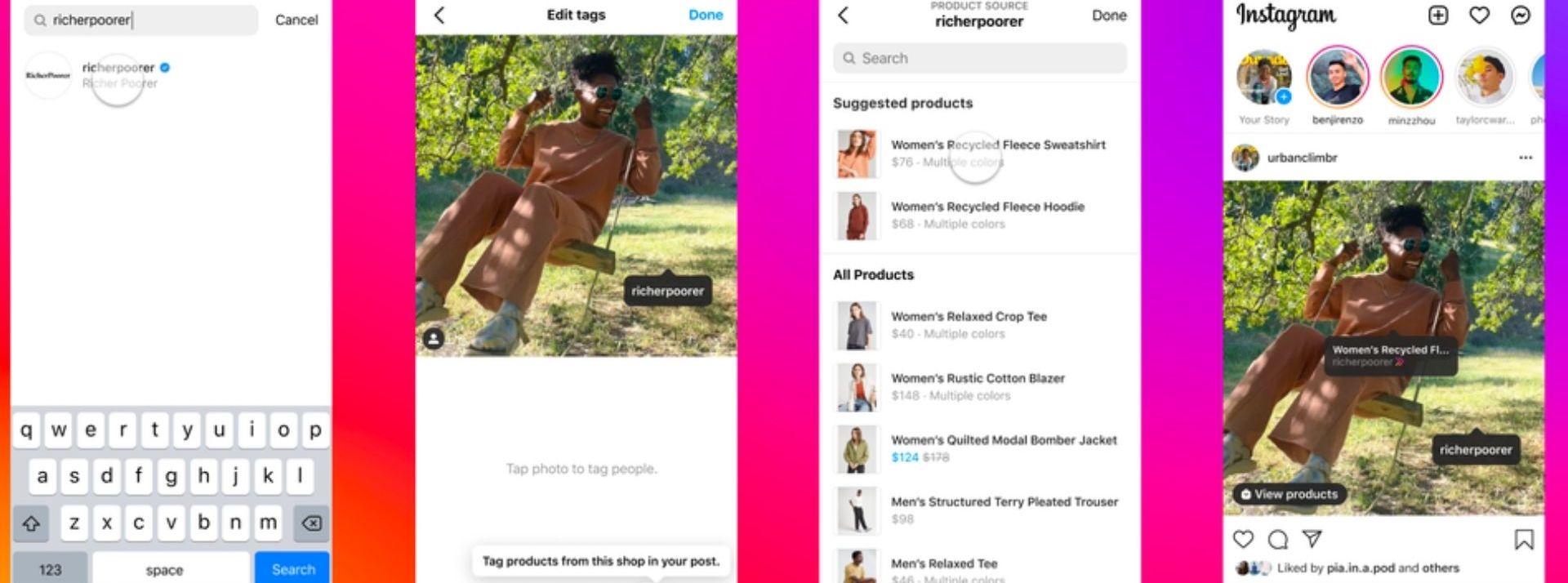 Capture d'écran de l'application instagram
