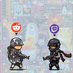 deux soldats en pixel art qui s'opposent