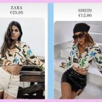 Une femme brune habillée en vêtements Shein
