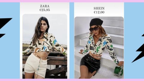 Une femme brune habillée en vêtements Shein