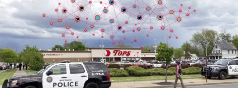 Buffalo-4 (1) une voiture de police devant le super marché
