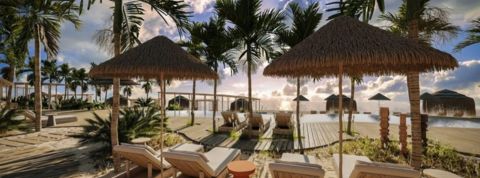 La marque ELLE annonce le lancement de « ELLE Hospitality », sa nouvelle aventure hôtelière mondiale Complexe hotelier ! parasols, palmiers