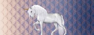 Un licorne blanche de profil