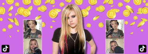 Non aux cryptobros, TikTok Avril Lavigne sur fond de bitcoins et captures écrans Tiktok