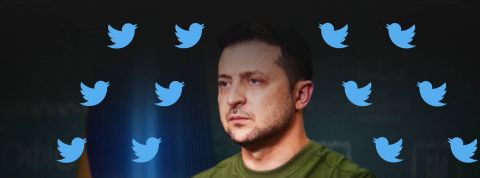 Zelensky et tweeter Zelensky et logo oiseau Tweeter