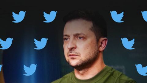 Zelensky et logo oiseau Tweeter