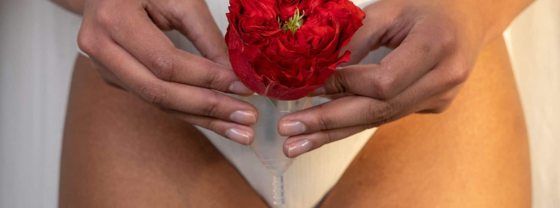 Femmes en culotte tenant une rose rouge