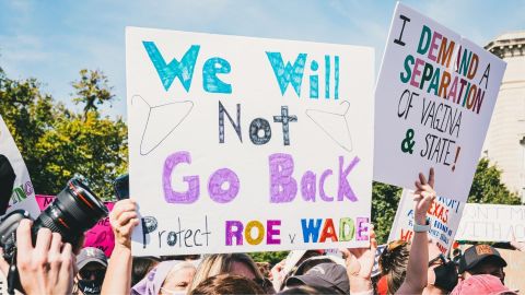 Pancarte : We will not go back - Protect Roe vs Wade