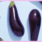 Aubergines sur fond bleu