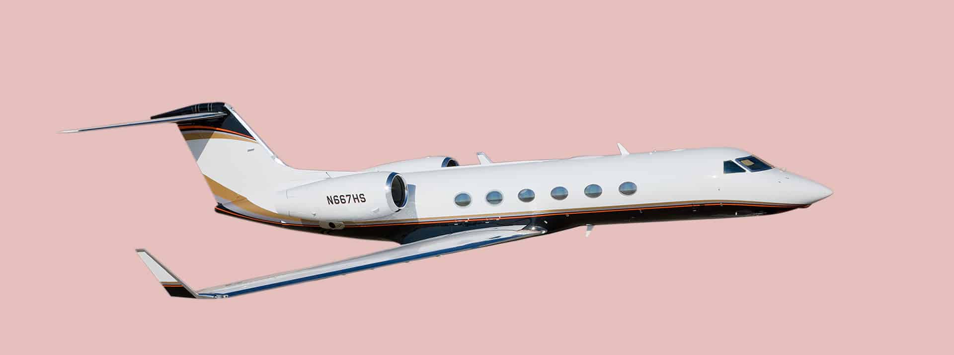 Jet privé sur fond rose