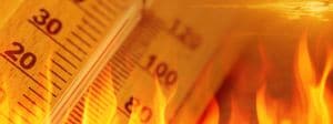 Thémomètre entouré de feu
