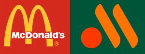 A gauche le logo McDonald's et sur la droite le logo « Vkousno i tochka »