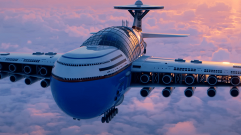 un avion géant dans le ciel