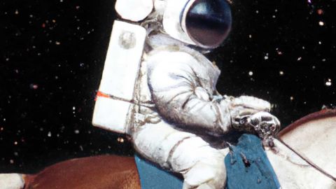 un astronaute sur un cheval