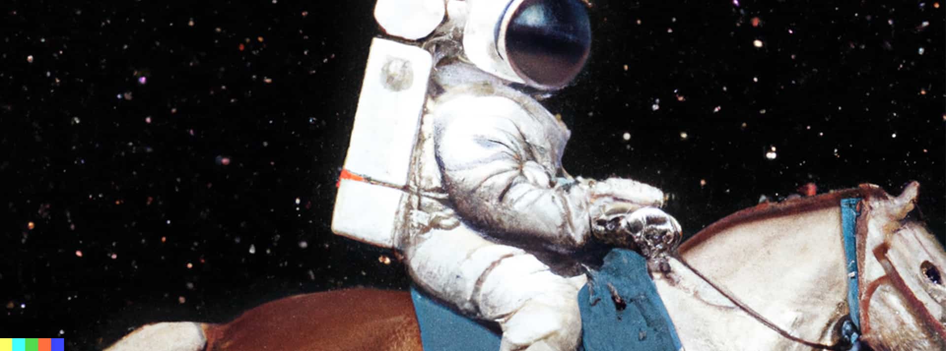 un astronaute sur un cheval