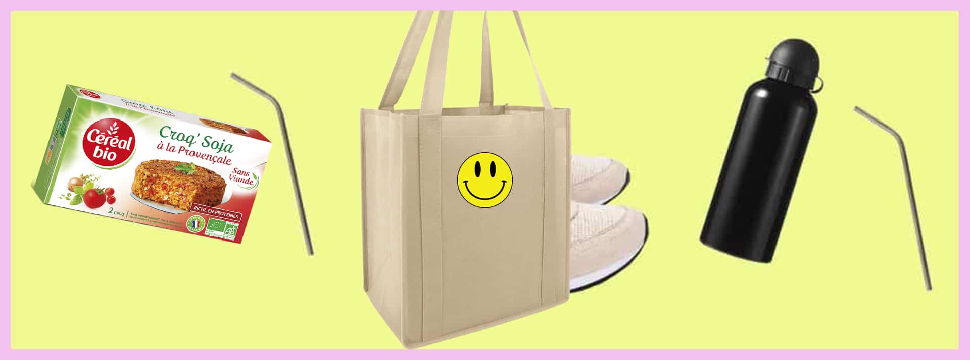 Tote bag, paille métal, gourde