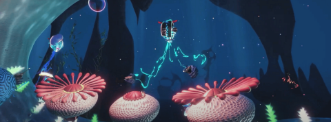 patch un personnage de jeu vidéo qui fait de la percution sur des éponges de mer