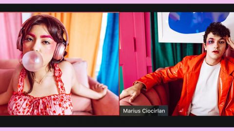 Une adolescente et un adolescent sur Zoom