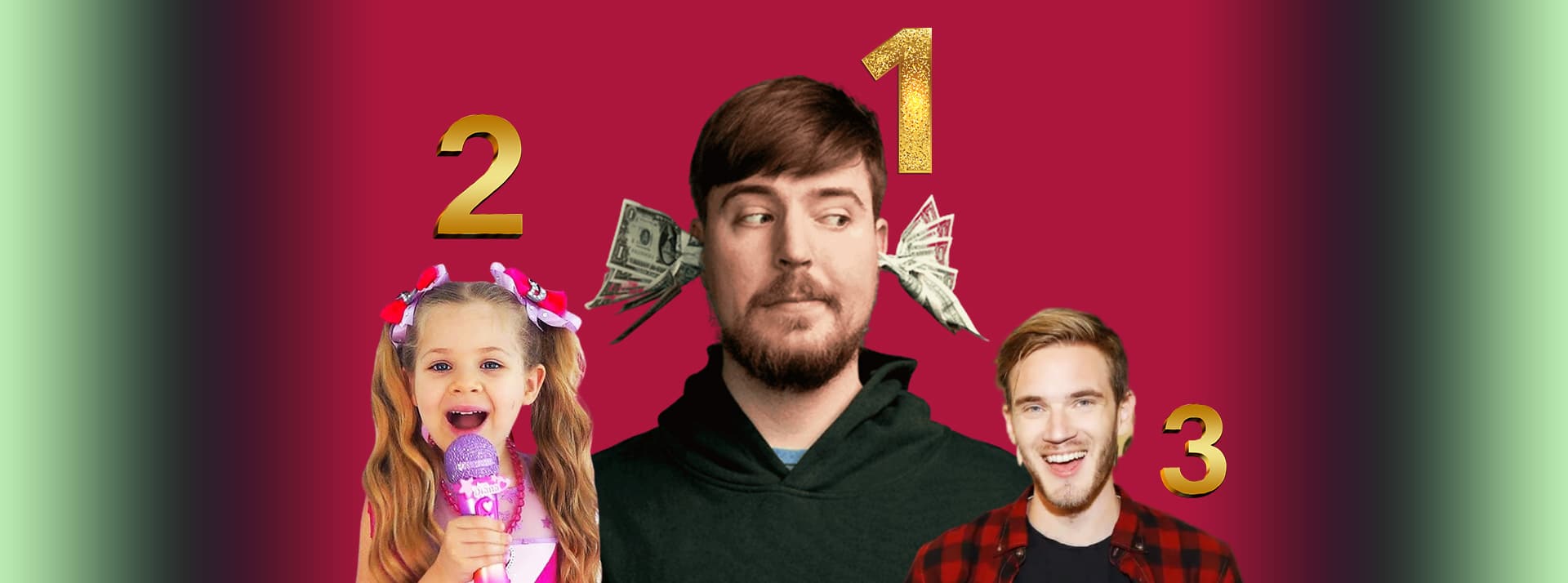 YouTube - L'ADN Pew Die Pie, MrBeast, Diana