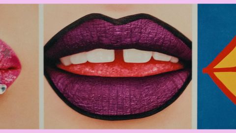Trois grosses bouches avec rouge à lèvres