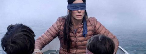 La culture mème Capture écran de Bird Boc, Netflix avec Sandra Bullcok dans une barque, un bandeau sur les yeux