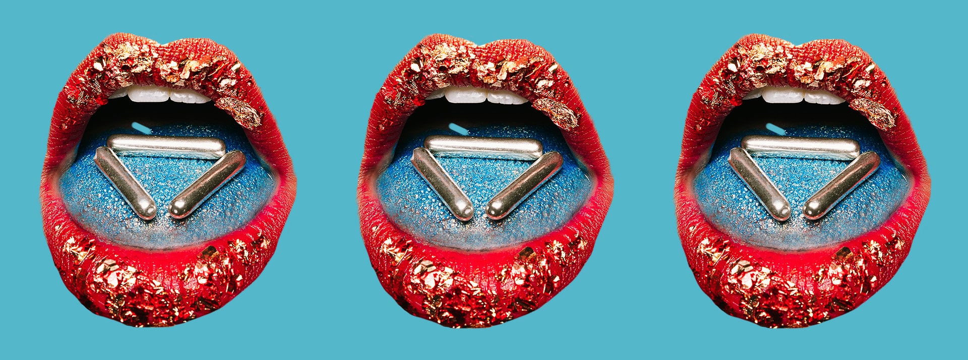 8 mots tendance - L'ADN 3 bouches avec pilules argent