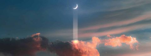 La Chine découvre un cristal sur la Lune, combustible de fusion nucléaire pour une énergie illimitée Lune avec un halo de lumière