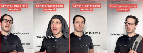 Corporate Tok Homme debout en train de parler