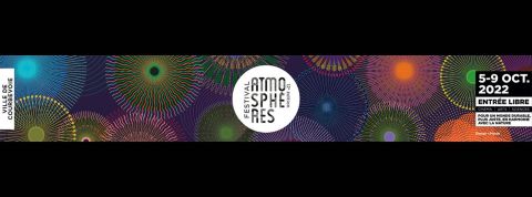 Pour sa 12ème édition, le Festival Atmosphères se tiendra sur le thème « récits du Futur ». Logo festival Atmosphères