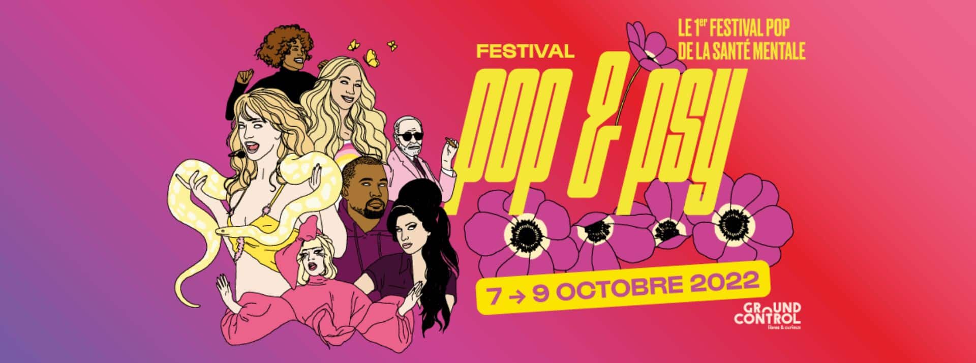 POP & PSY, le premier festival pop dédié à la santé mentale Affiche Festival Pop&Psy