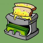 Grille pain qui débite argent et pain