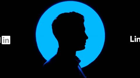 Logo Linkedin, avec un personnage au centre