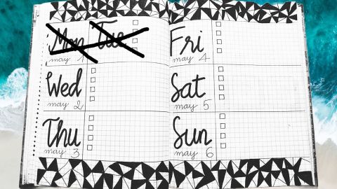 agenda avec le lundi barré