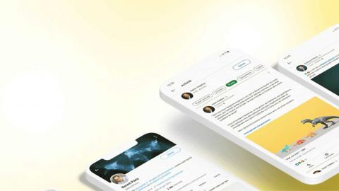 Smartphone avec application réseaux sociaux