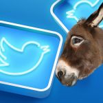 Une mule sur fond twitter