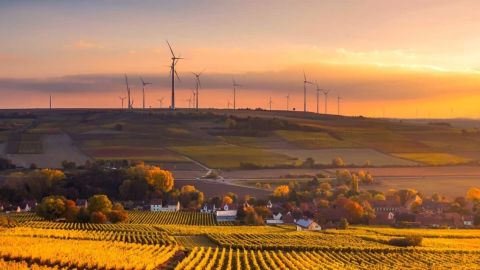 Paysage au coucher du soleil