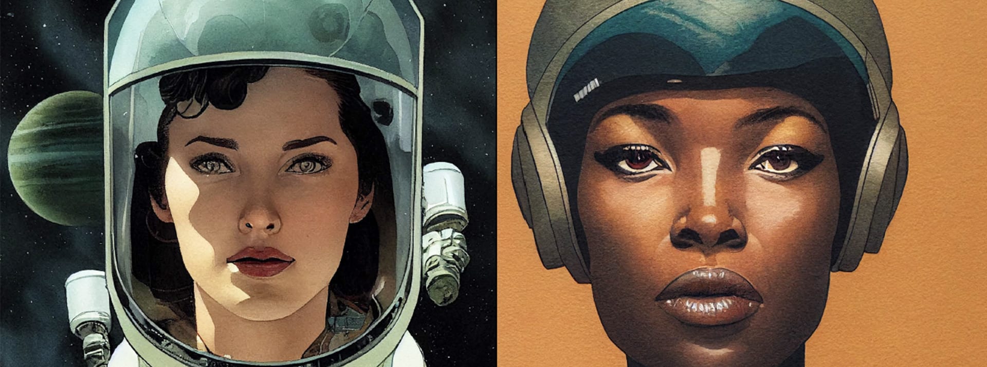 Créer des BD avec une IA - L'ADN Capture de la BD Exodus de eux femmes cosmonautes